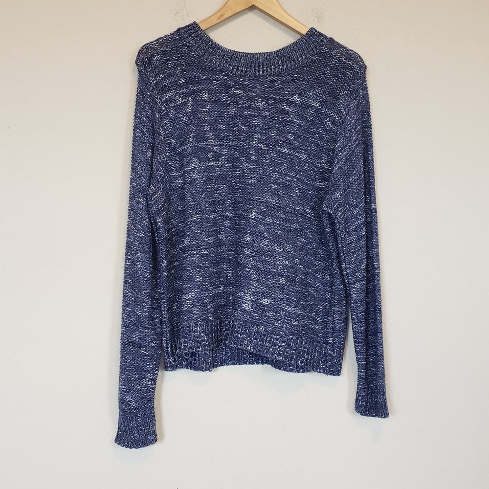 Susina Blue Marled Pullover Sweater Women's Medium Cozy Cottage Casual